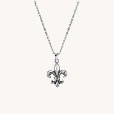 Fleur de Lis Pendant Necklace Silver