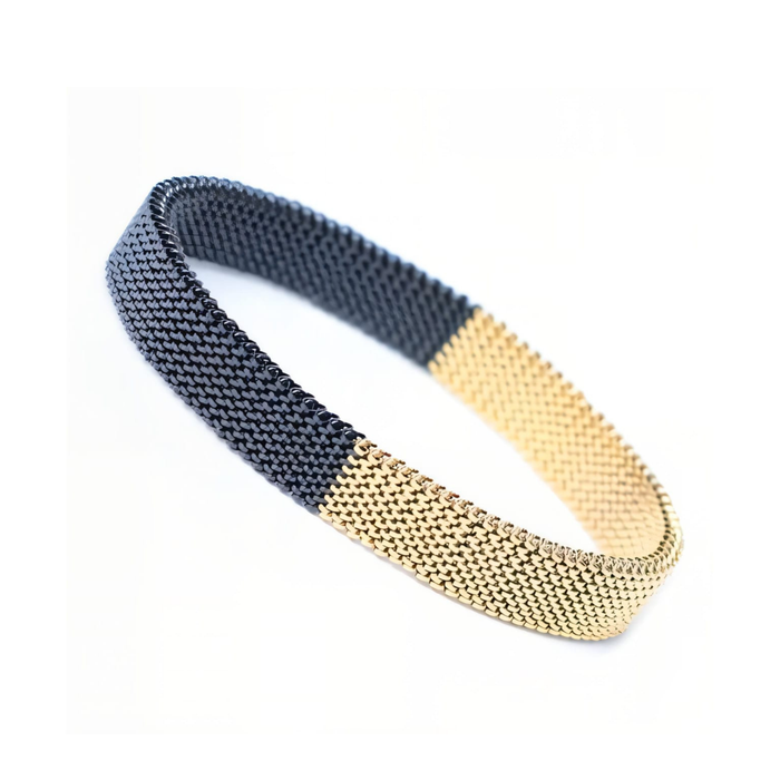 Mesh bracelet Black Gold