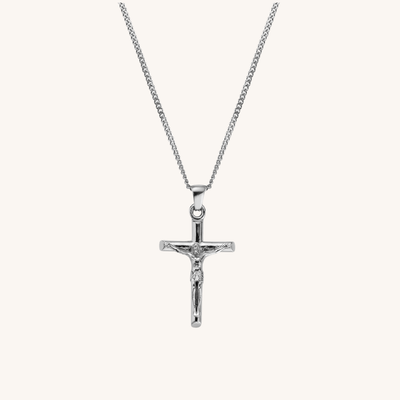 Classic Cross Pendant With Chain Silver