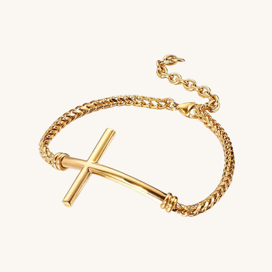 Cuban Cross Bracelet Gold