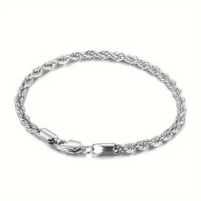 Silver 3mm Rope Bracelet