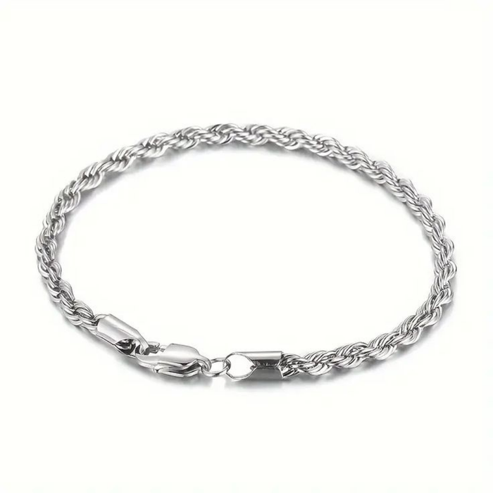 Silver 3mm Rope Bracelet