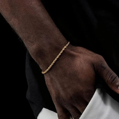 Gold 3mm Rope Bracelet
