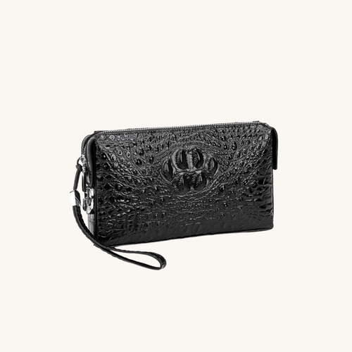 Croc Clutch Bag in black