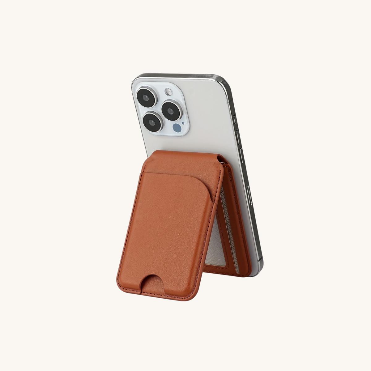 Slim Wallet & Phone stand in Brown