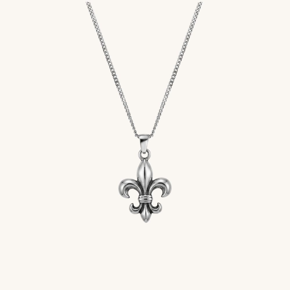 Fleur de Lis Pendant Necklace Silver