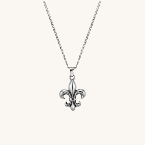 Fleur de Lis Pendant Necklace Silver
