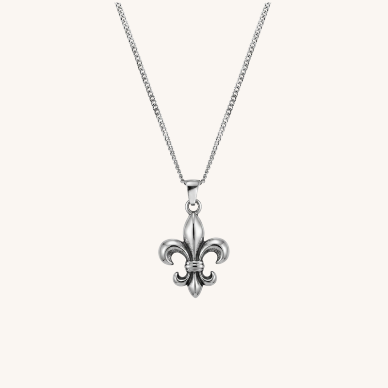 Fleur de Lis Pendant Necklace Silver
