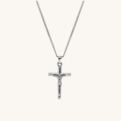 Classic Cross Pendant With Chain Silver