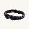 Black Infinity Leather Bracelet