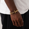 Twist Rope Cross Bracelet in Gold