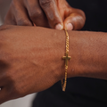 Gold Figaro Cross Bracelet