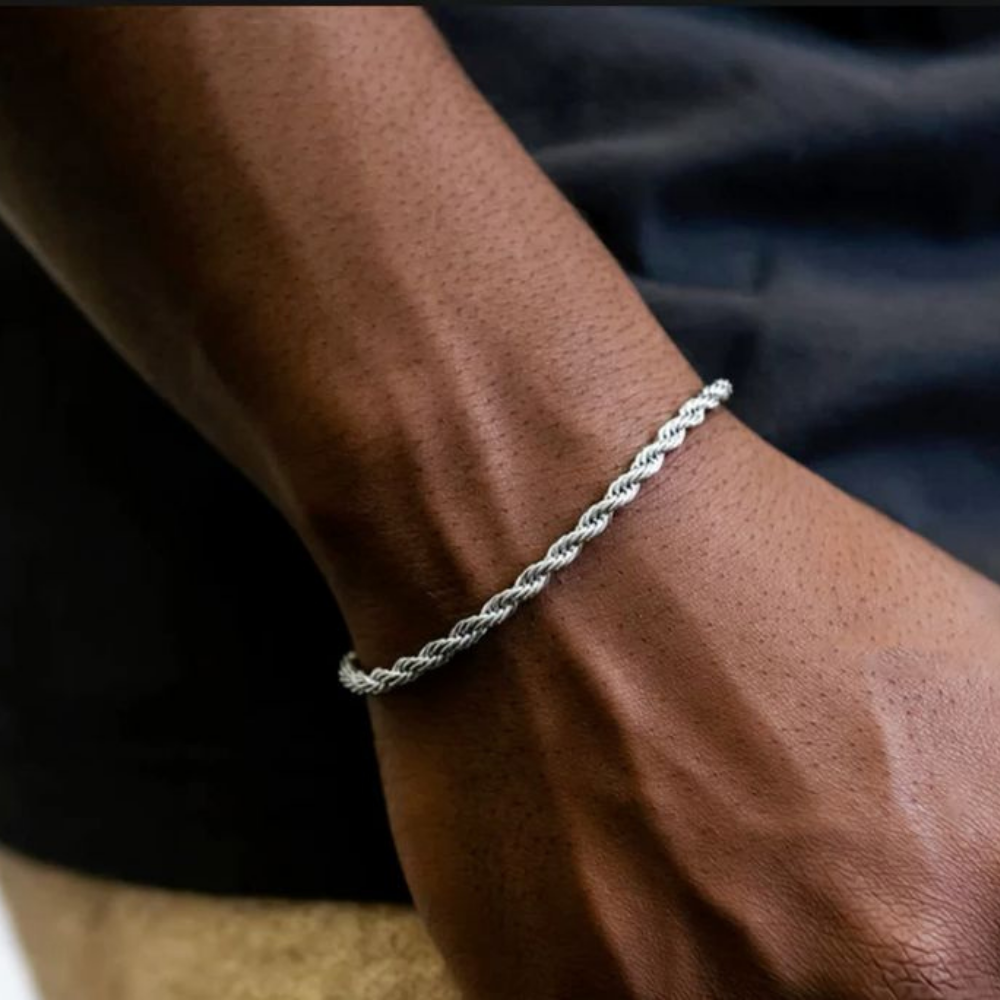 Silver 3mm Rope Bracelet