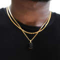 Gold onyx + Rope chain set