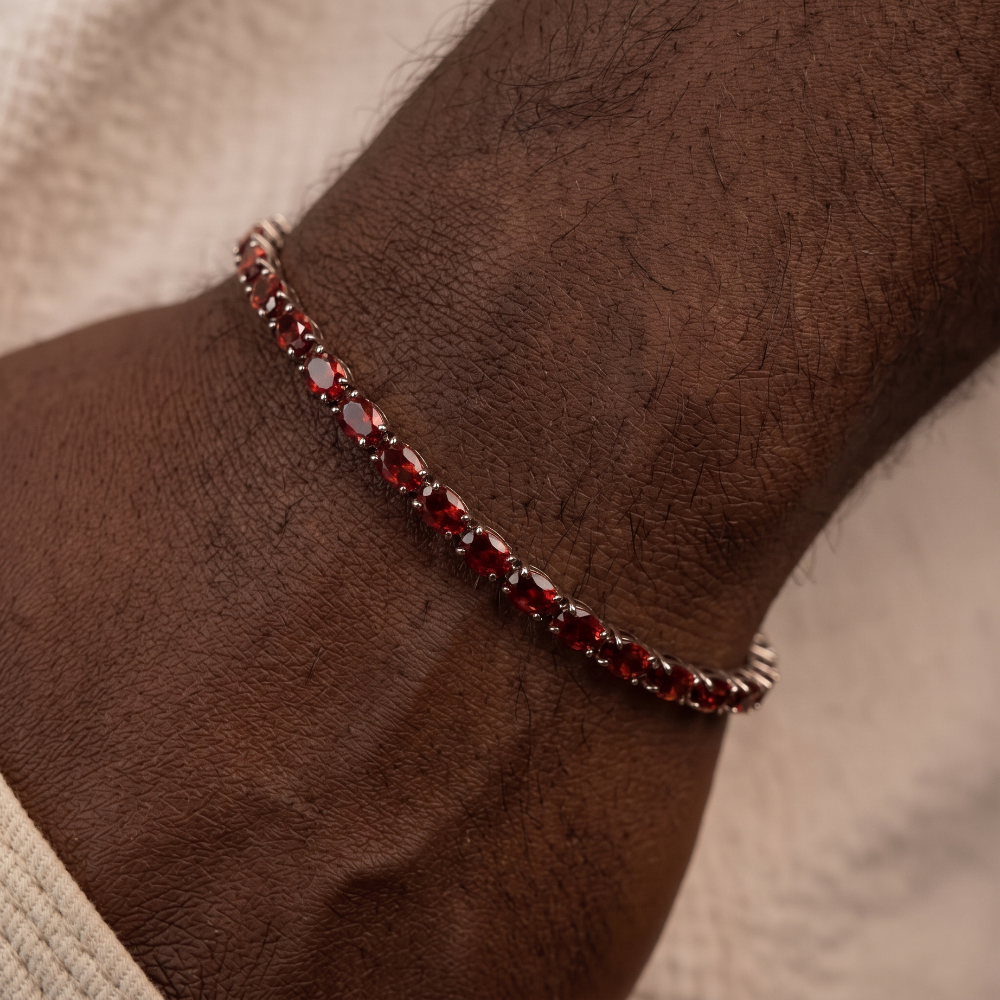 Rouge Tennis Gems Bracelet