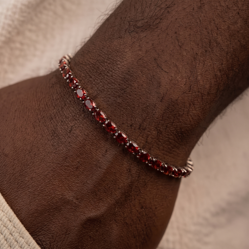 Rouge Tennis Gems Bracelet