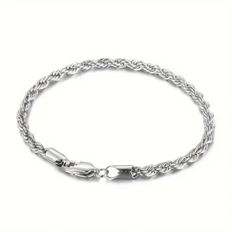 Silver 3mm Rope Bracelet
