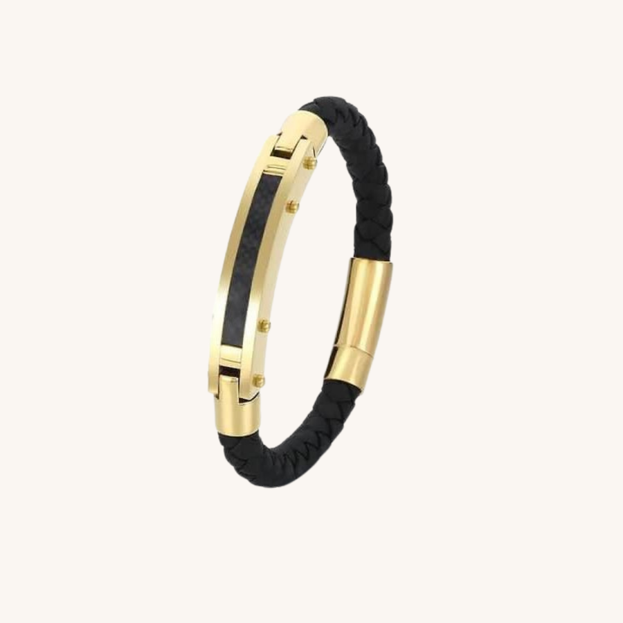 Magna Leather Bracelet with Gold
