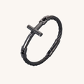 Twist Rope Cross Bracelet in Black